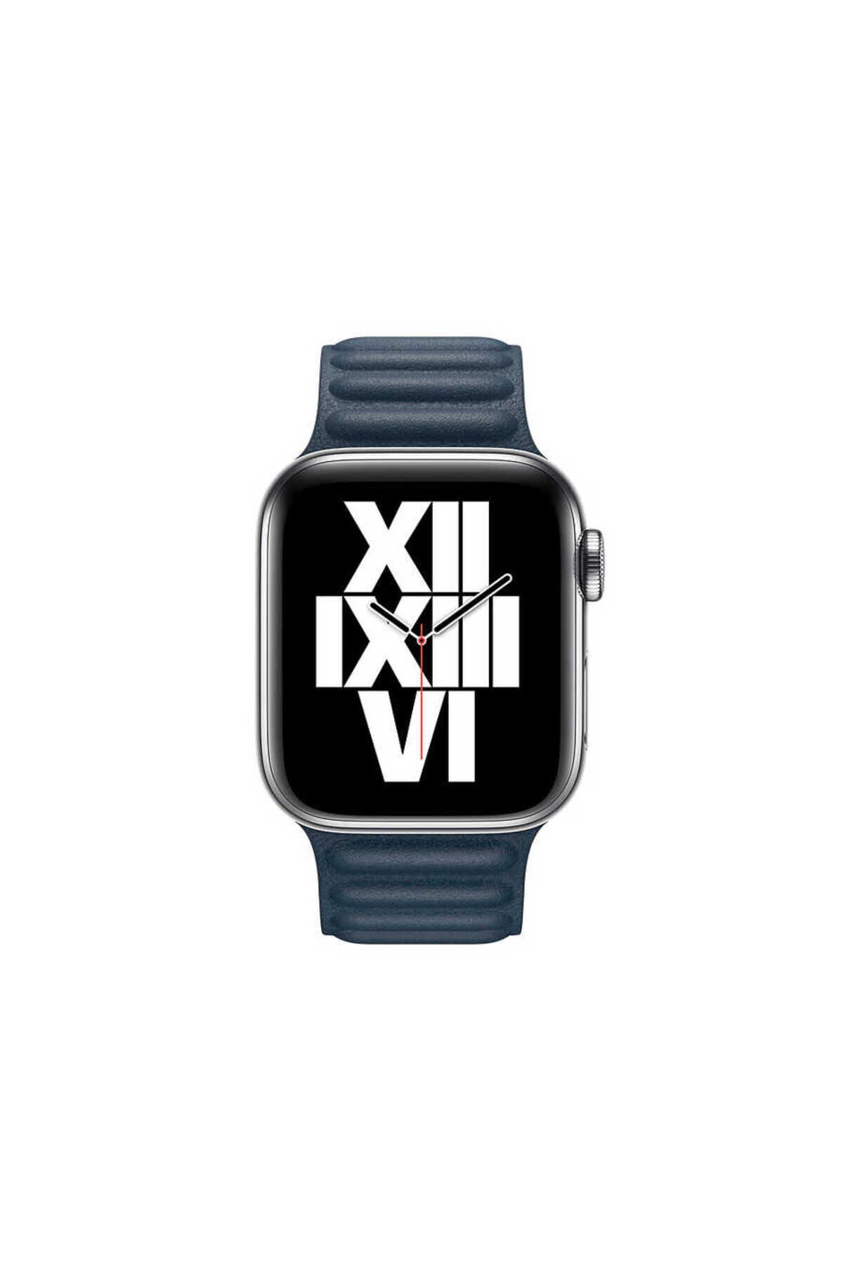 Watch Ultra 49mm Kordon Uyumlu KRD-34 Deri Strap Kayış BSAY- Pembe Lacivert