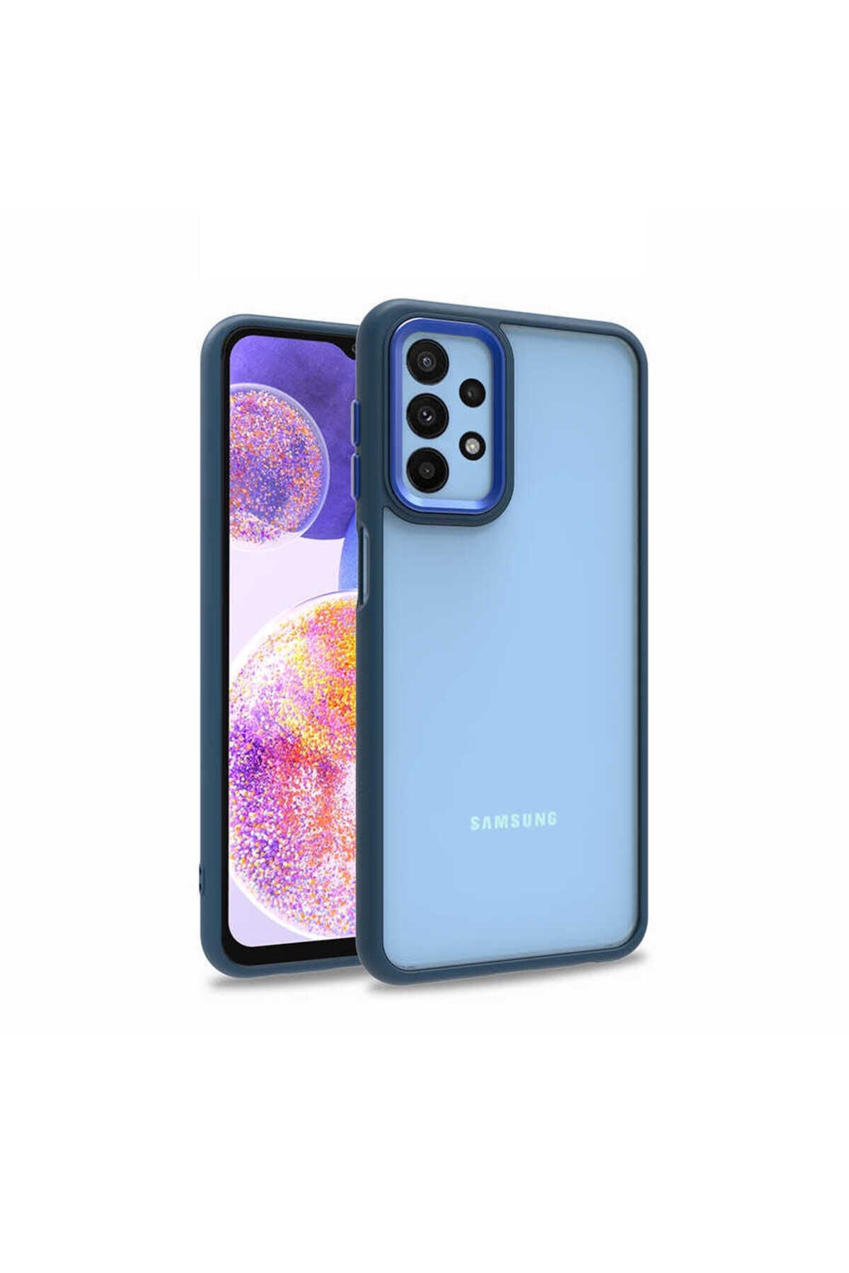 Galaxy A23 Kılıf BSAY Flora Kapak - Mavi Mavi