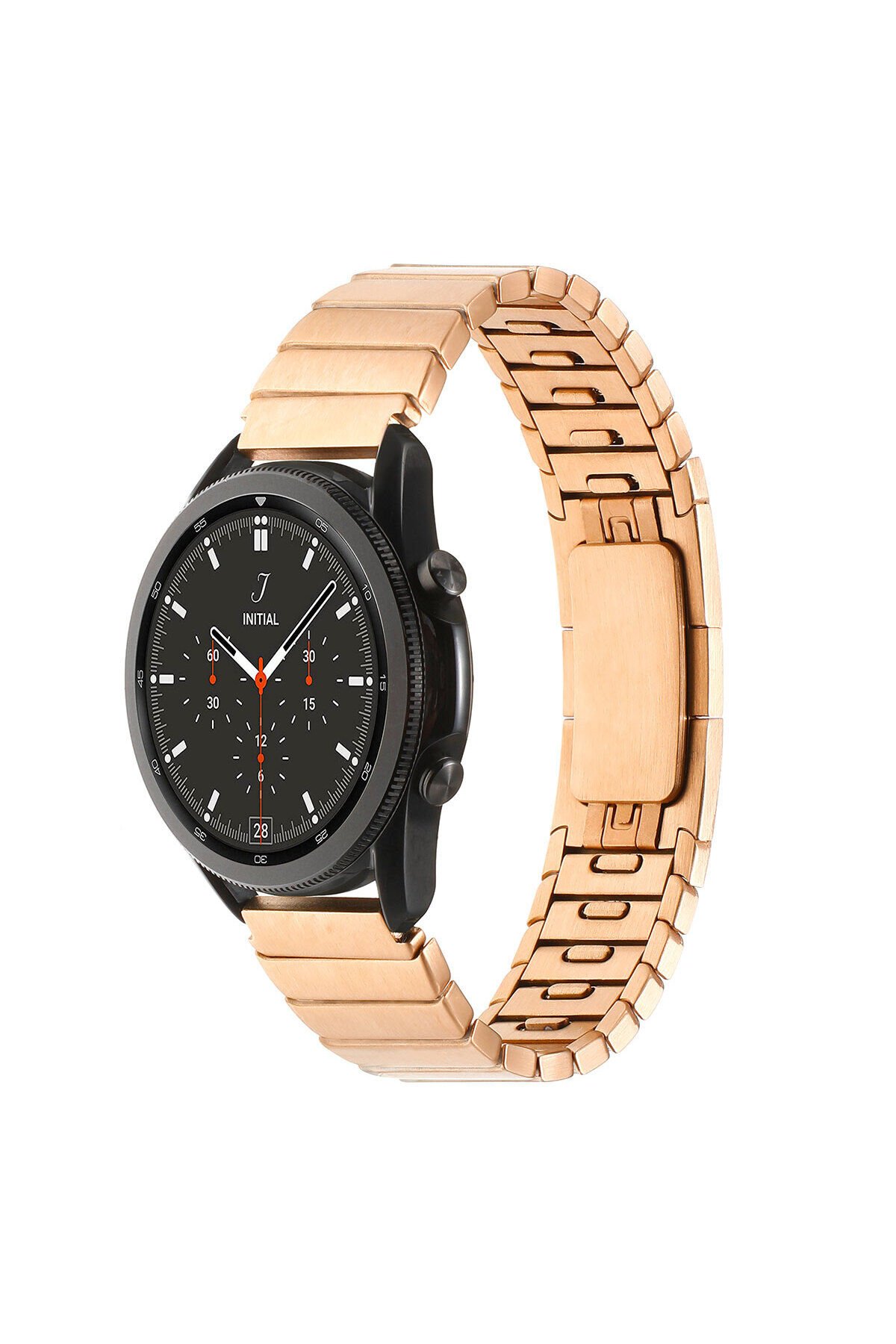 Huawei GT2 46mm Uyumlu KRD-82 22mm Metal BSAY Kordon-Rose Gold