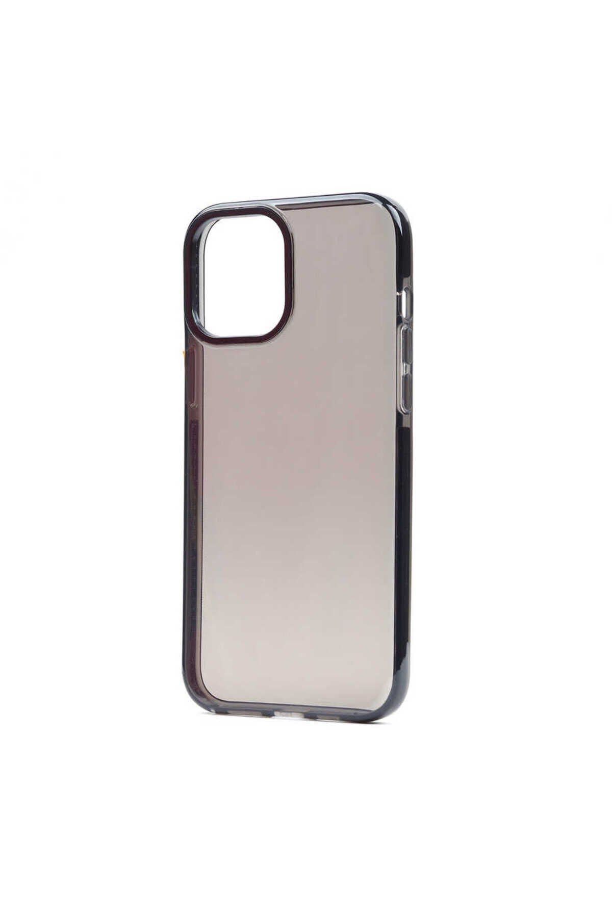 iPhone 12 Pro Max Uyumlu BSAY Punto Kılıf-Turuncu Siyah