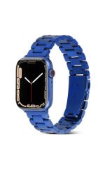 Watch 38mm Uyumlu KRD-04 Metal BSAY Kordon-Gümüş Mavi