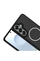 Galaxy S26 Kılıf M-Safe Şarj Özellikli Metal Kamera Çerçeveli BSAY Sanremo Silikon Kapak - Siyah Siyah