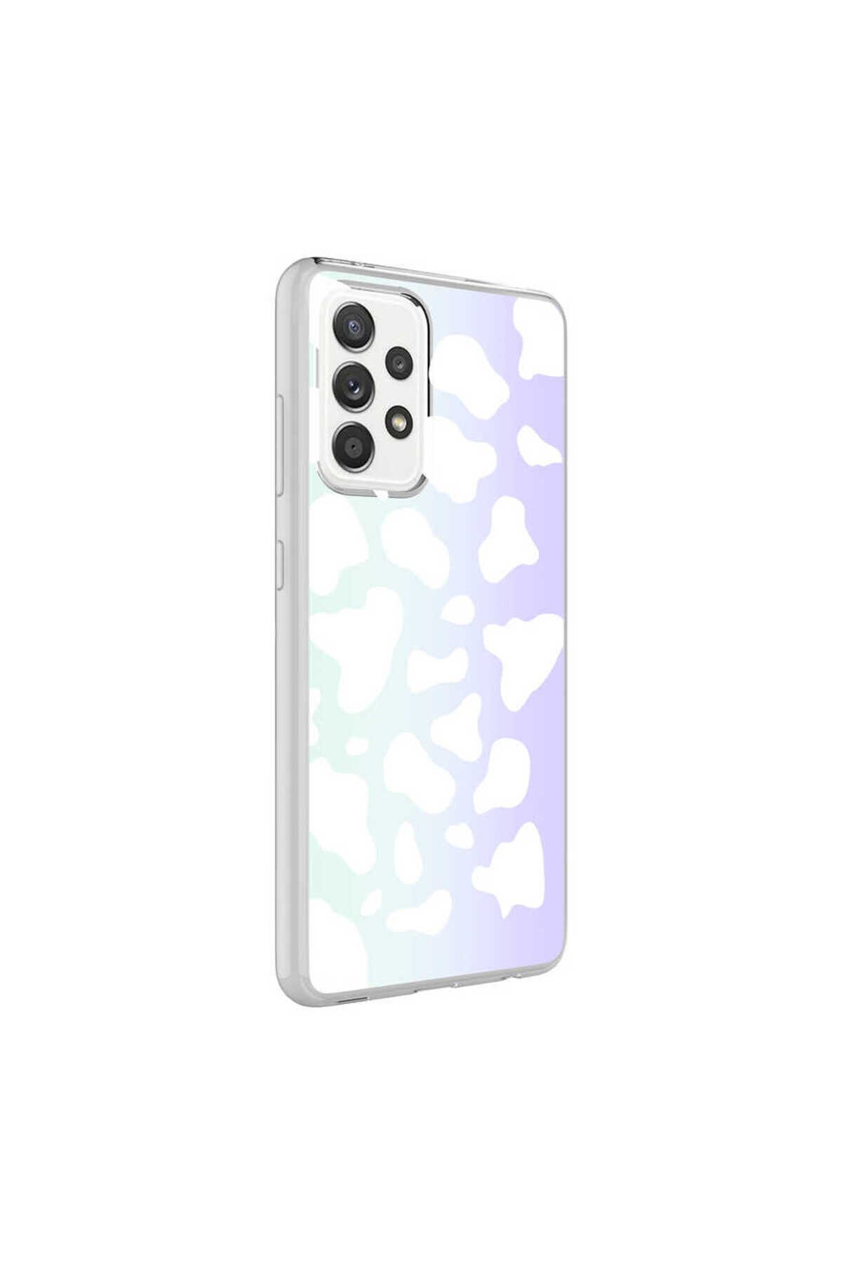 Galaxy A72 Kılıf GZST M-Blue Desenli Kapak - Cow No2