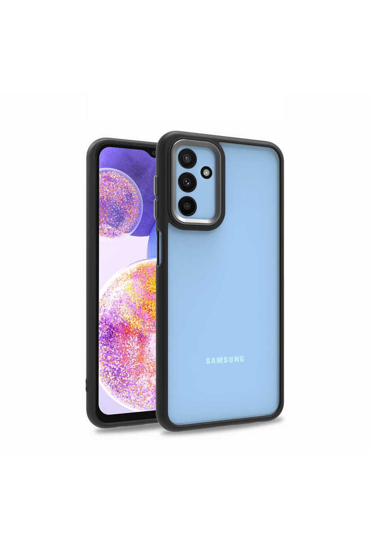 Galaxy M23 Kılıf BSAY Flora Kapak - Kırmızı Siyah