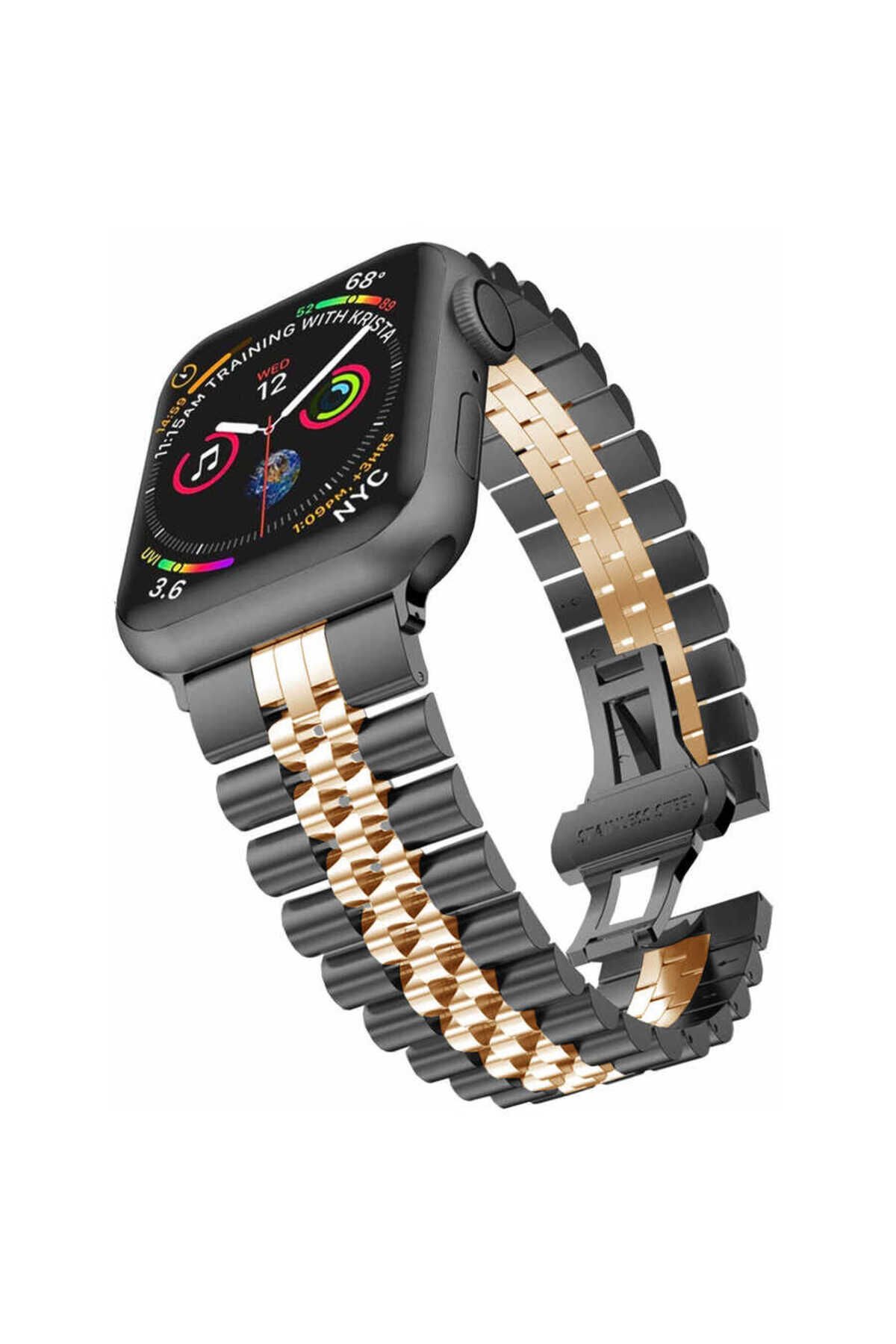 Watch Ultra 49mm Kordon Uyumlu KRD-36 Metal Strap Kayış BSAY- Gümüş Gümüş
