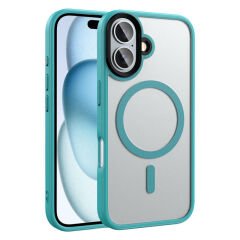 iPhone 16 Plus Kılıf Mat Arka Yüzey Wireless Şarj Özellikli Zore Flet M-safe Kılıf Sarı