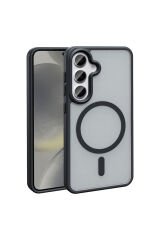 Galaxy S25 FE Kılıf M-safe Şarj Özellikli Mat Arka Yüzey SENK Sio Kapak - Siyah Siyah