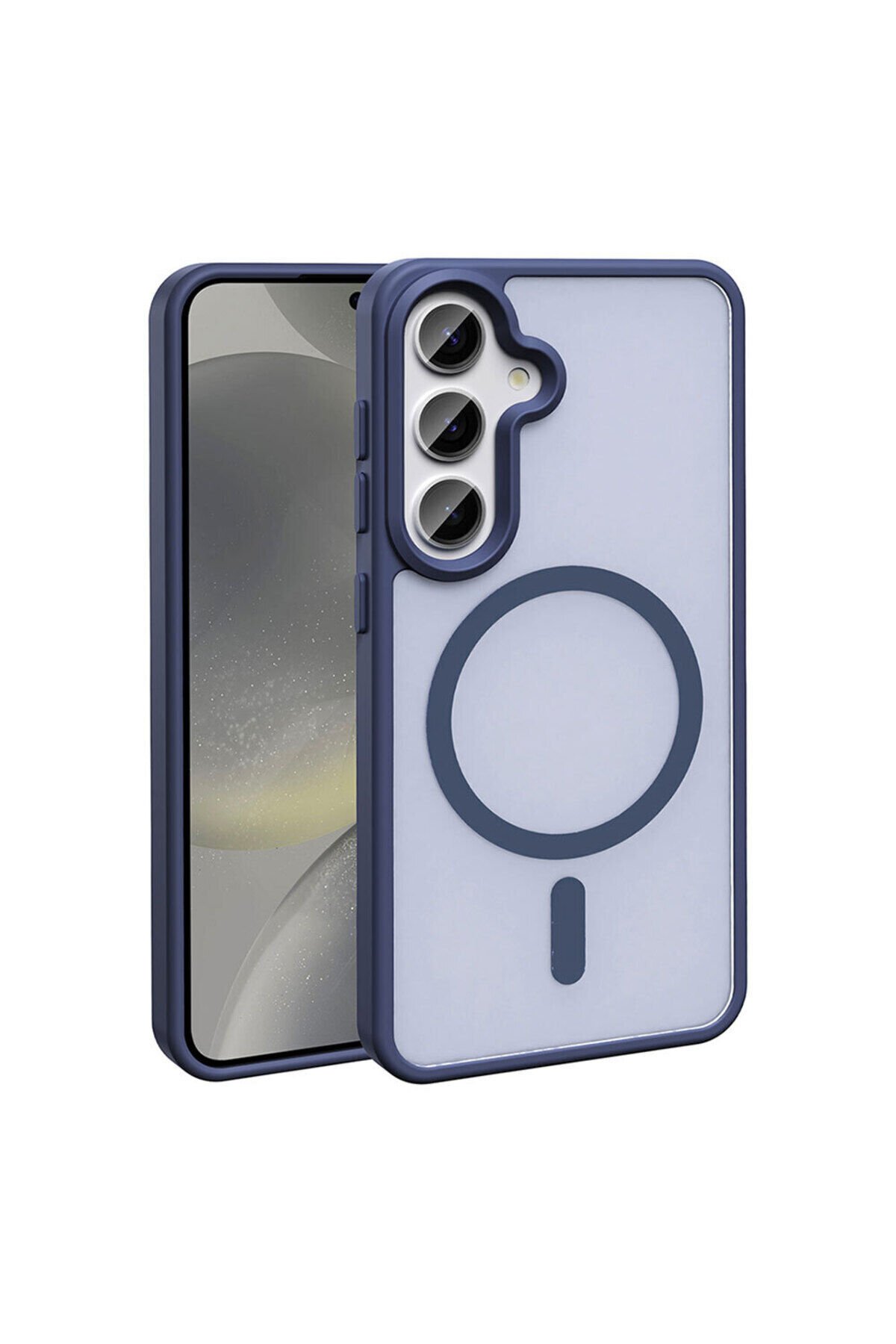 Galaxy S25 FE Kılıf M-safe Şarj Özellikli Mat Arka Yüzey SENK Sio Kapak - Siyah Siyah