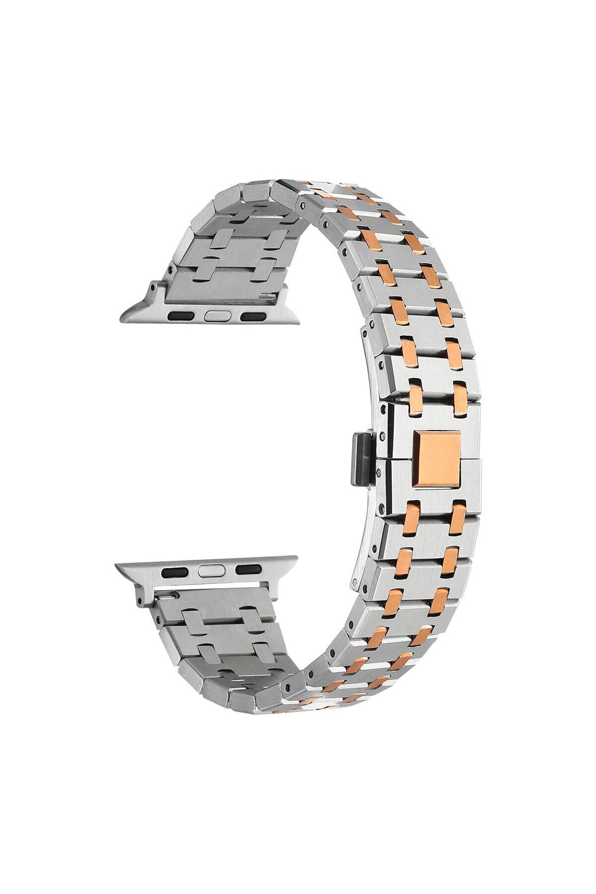Watch 7 45mm Uyumlu KRD-83 Metal BSAY Kordon-Gümüş-Rosegold