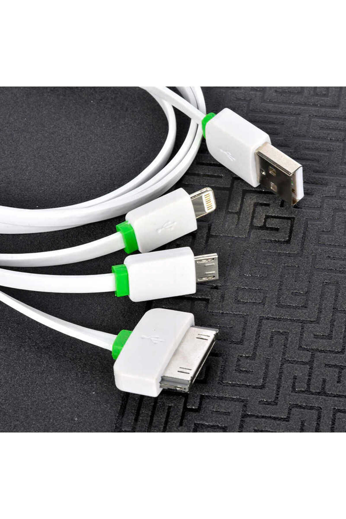 Beyaz High Speed 3 in 1 Lightning Micro Type-C Usb Kablo-BSAY