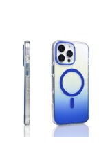 iPhone 16 Pro Max Kılıf M-safe Şarj Özellikli Transparan Renk Geçişli Zore Toros Kapak - Siyah Gri