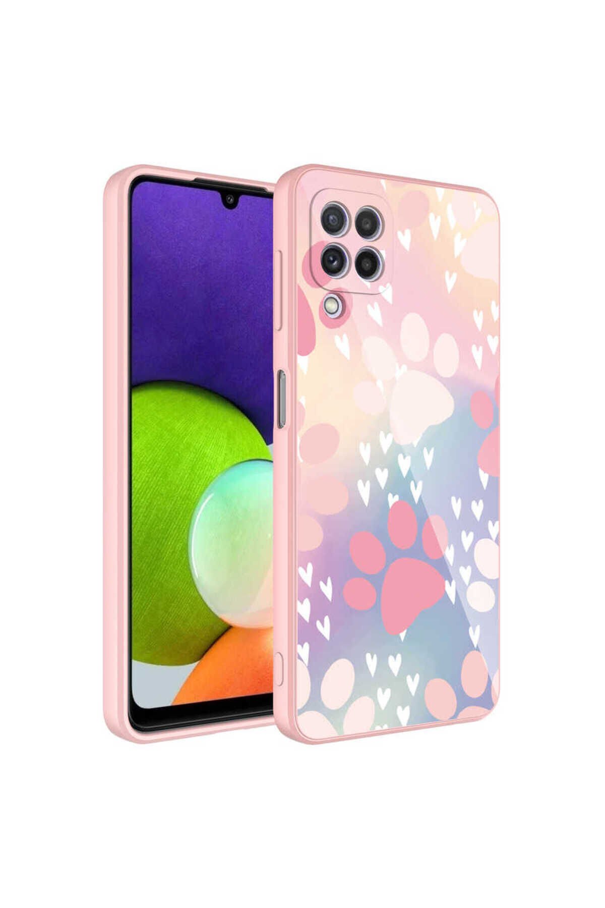 Galaxy M32 Kılıf Kamera Korumalı Desenli Sert Silikon BSAY Epoksi Kapak - NO4