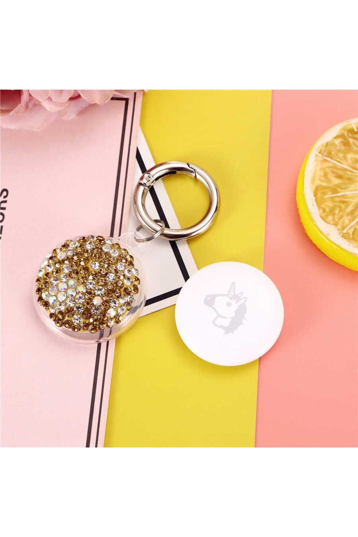 EFR Airtag 03 Uyumlu Silikon Anahtarlık-Gold Gold