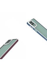 Galaxy A22 4G Kılıf BSAY Mima Kapak - Lacivert Koyu Yeşil