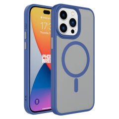 iPhone 15 Pro Max Kılıf Mat Arka Yüzey Wireless Şarj Özellikli Zore Flet M-safe Kılıf