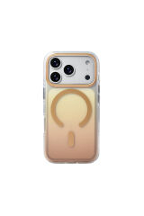 iPhone 17 Pro Kılıf M-safe Şarj Özellikli Transparan Renk Geçişli Zore Toros Kapak - Siyah Siyah