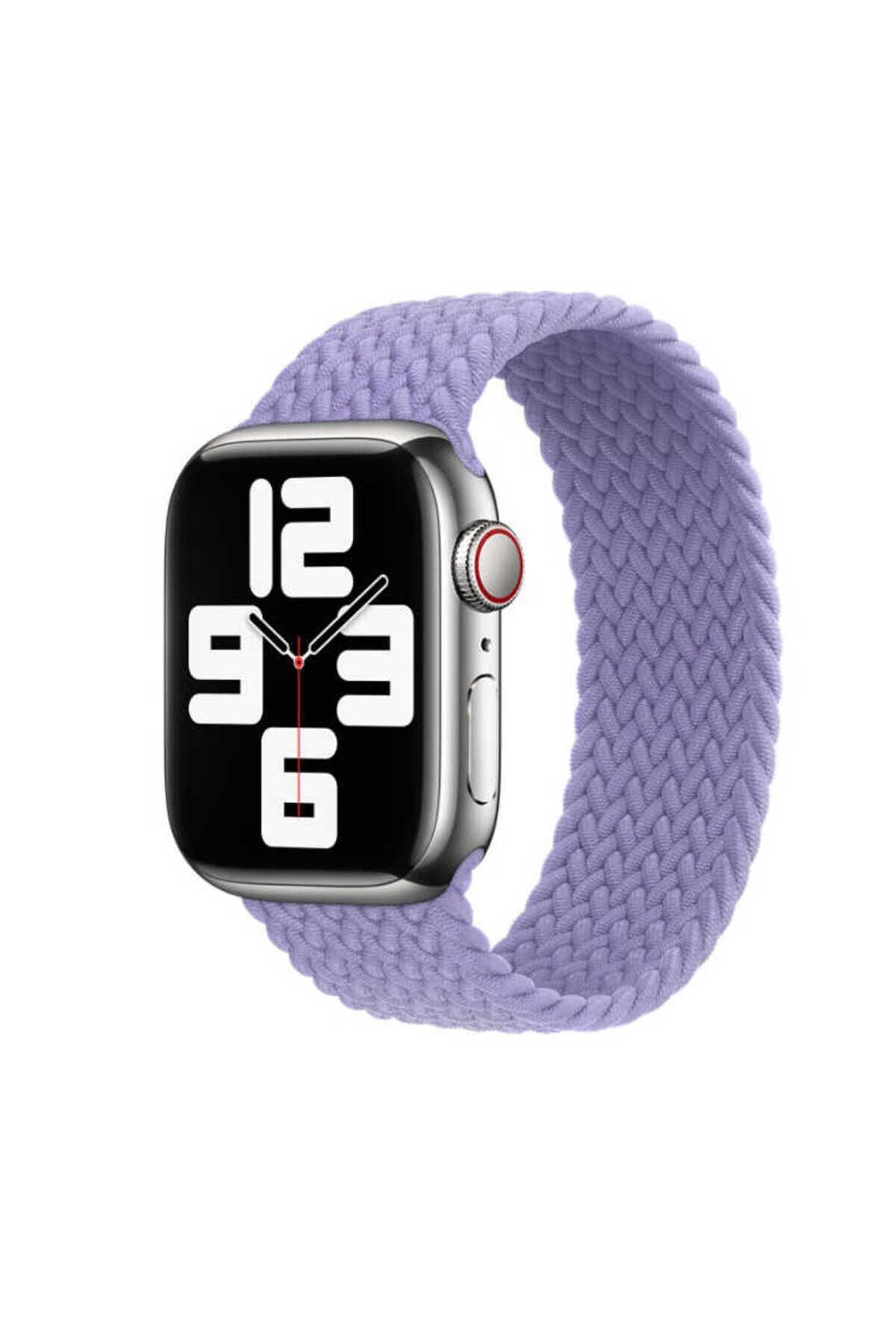 Watch Ultra 49mm Kordon Uyumlu KRD-32 XSmall Strap Kayış BSAY- Koyu Mor Sarı