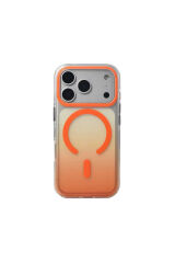 iPhone 17 Pro Kılıf M-safe Şarj Özellikli Transparan Renk Geçişli Zore Toros Kapak - Siyah Gri