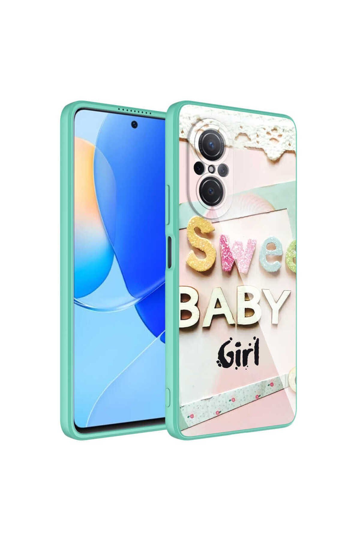 Huawei Nova 9 SE Kılıf Kamera Korumalı Desenli Sert Silikon BSAY Epoksi Kapak - NO5