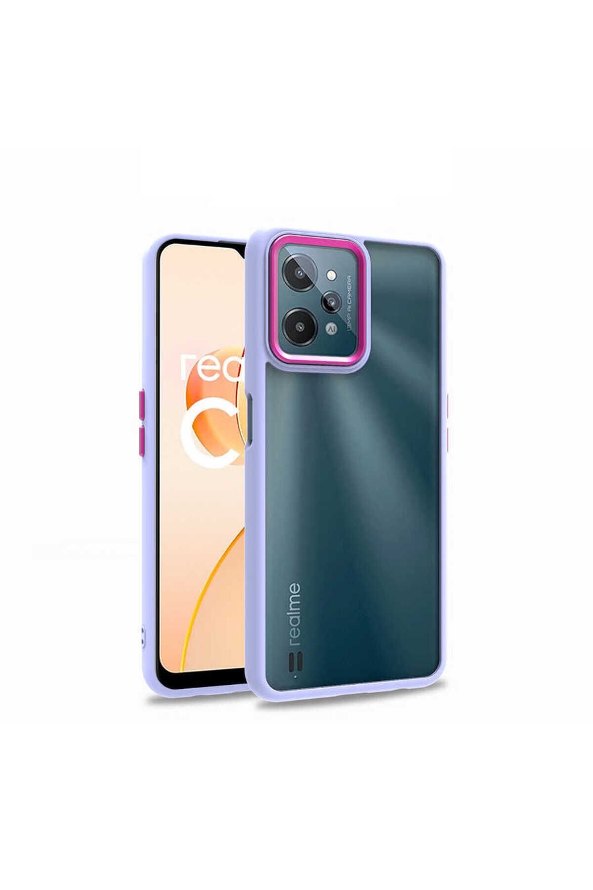 Realme C31 Kılıf BSAY Flora Kapak - Yeşil Mavi