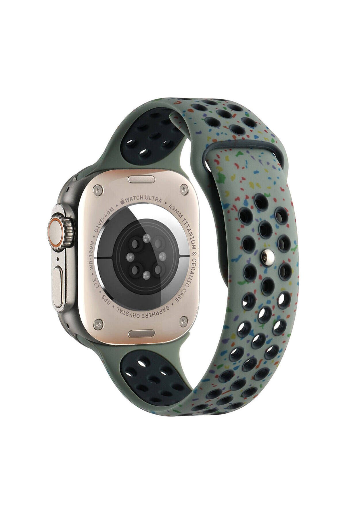 Watch Ultra 49mm Kordon Yeni Seri 2023 KRD-02 Uyumlu Strap Kayış F10T- Haki Haki