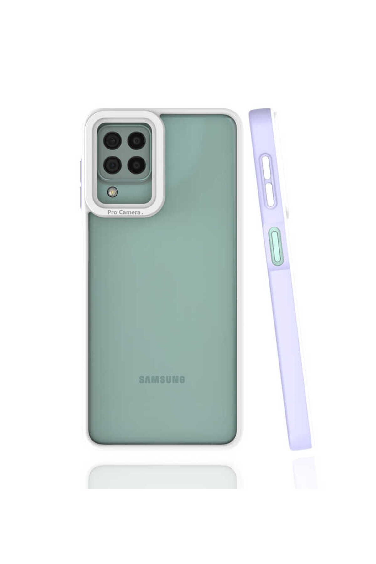 Galaxy M22 Kılıf BSAY Mima Kapak - Siyah Lila