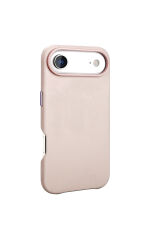 iPhone 17 Air Kılıf M-safe Şarj Özellikli PU Deri Görünümlü Zore Kupra Kapak - Turuncu Mor