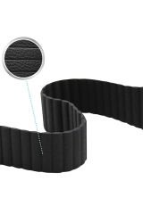 Watch 40mm Uyumlu KRD-09 Deri Lop BSAY Kordon-Kahverengi Beyaz