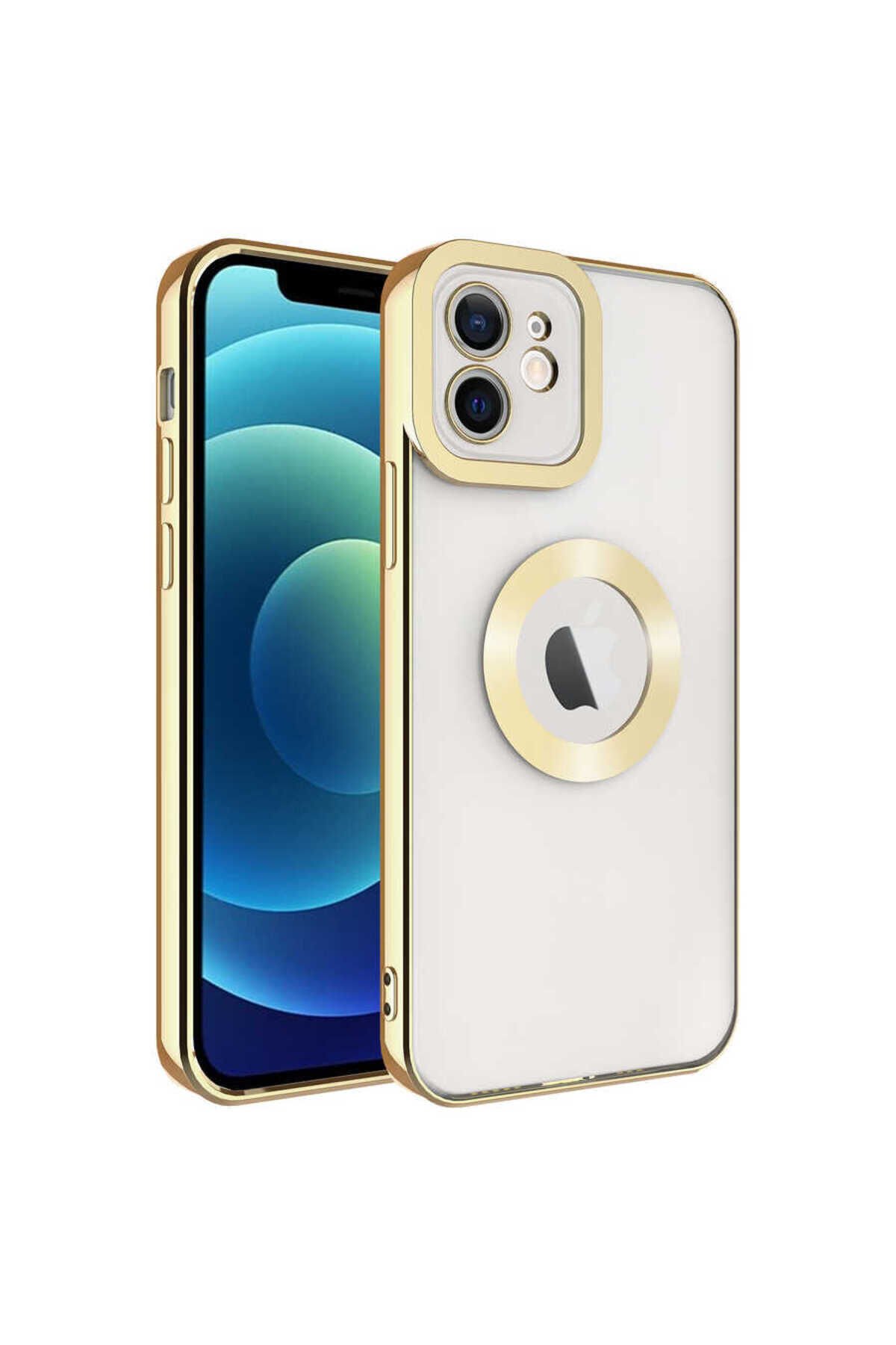 iPhone 12 Uyumlu Kamera Korumalı Logo Gösteren BSAY Omega Kılıf-Lila Gold