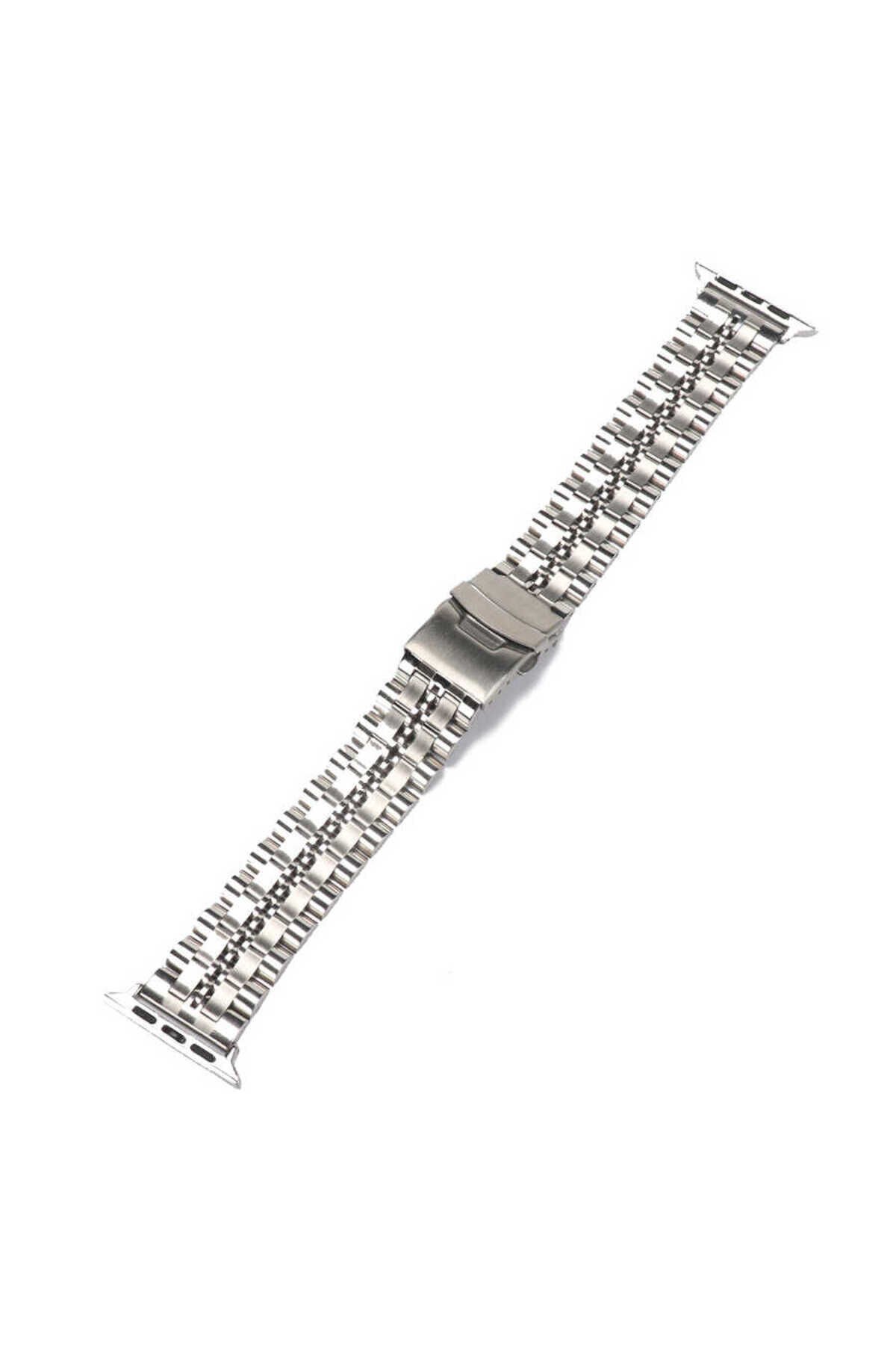 Watch Ultra 49mm Kordon Uyumlu KRD-54 Metal Strap Kayış BSAY- Gold Siyah