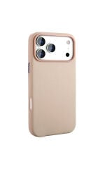 iPhone 17 Pro Kılıf M-safe Şarj Özellikli PU Deri Görünümlü ATA Kupra Kapak - Siyah Siyah