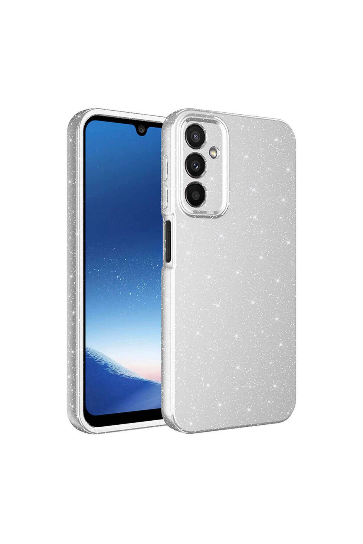 Galaxy A15 Kılıf Kamera Korumalı Simli Lüks BSAY Koton Kapak - Pembe Gümüş