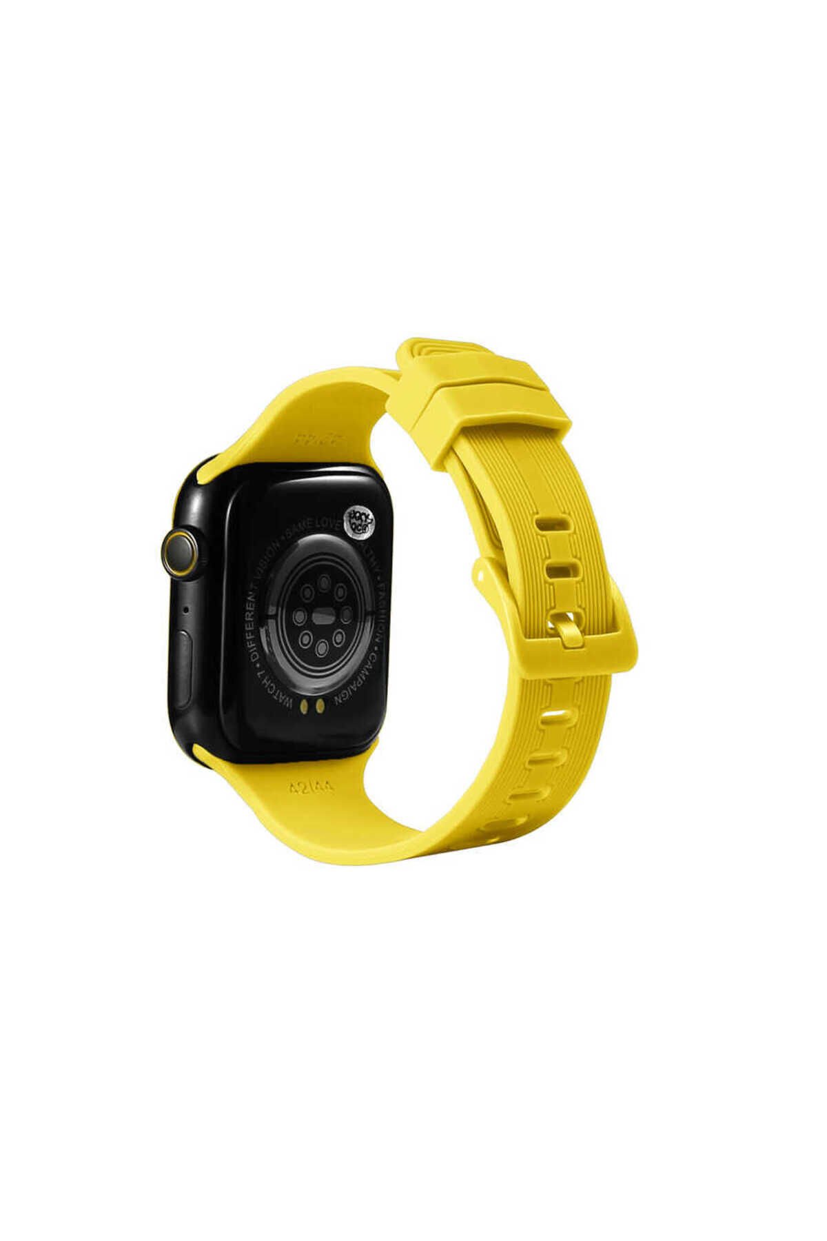 Watch Ultra 49mm Kordon KRD-23 Uyumlu Strap Kayış BSAY- Siyah Sarı