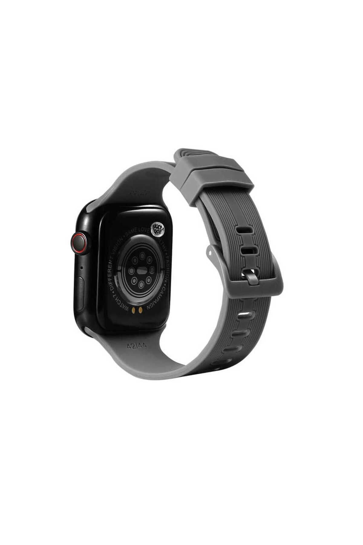 Watch Ultra 49mm Kordon KRD-23 Uyumlu Strap Kayış BSAY- Siyah Gri