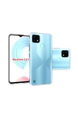 Realme C21 Kılıf NXAR Süper Silikon Kapak - Renksiz Renksiz