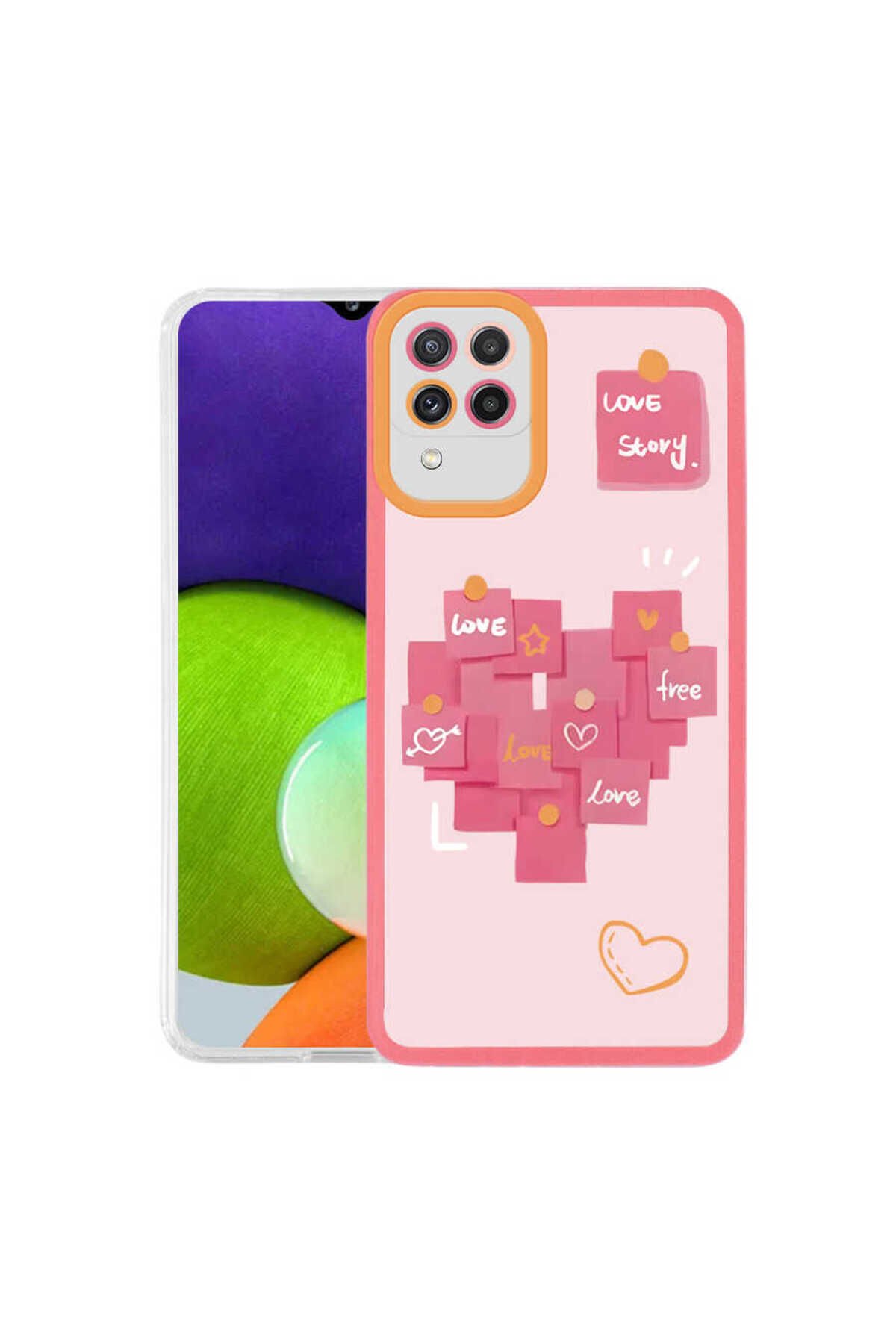 Galaxy M22 Kılıf BSAY M-Fit Desenli Kapak - Love Story No2