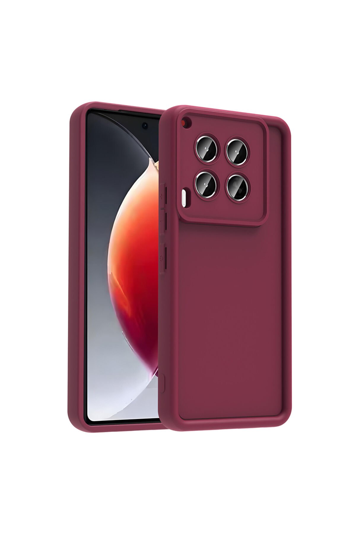 Tecno Camon 30 Kılıf Kamera Korumalı BSAY Ananas Kapak - Koyu Yeşil Mürdüm