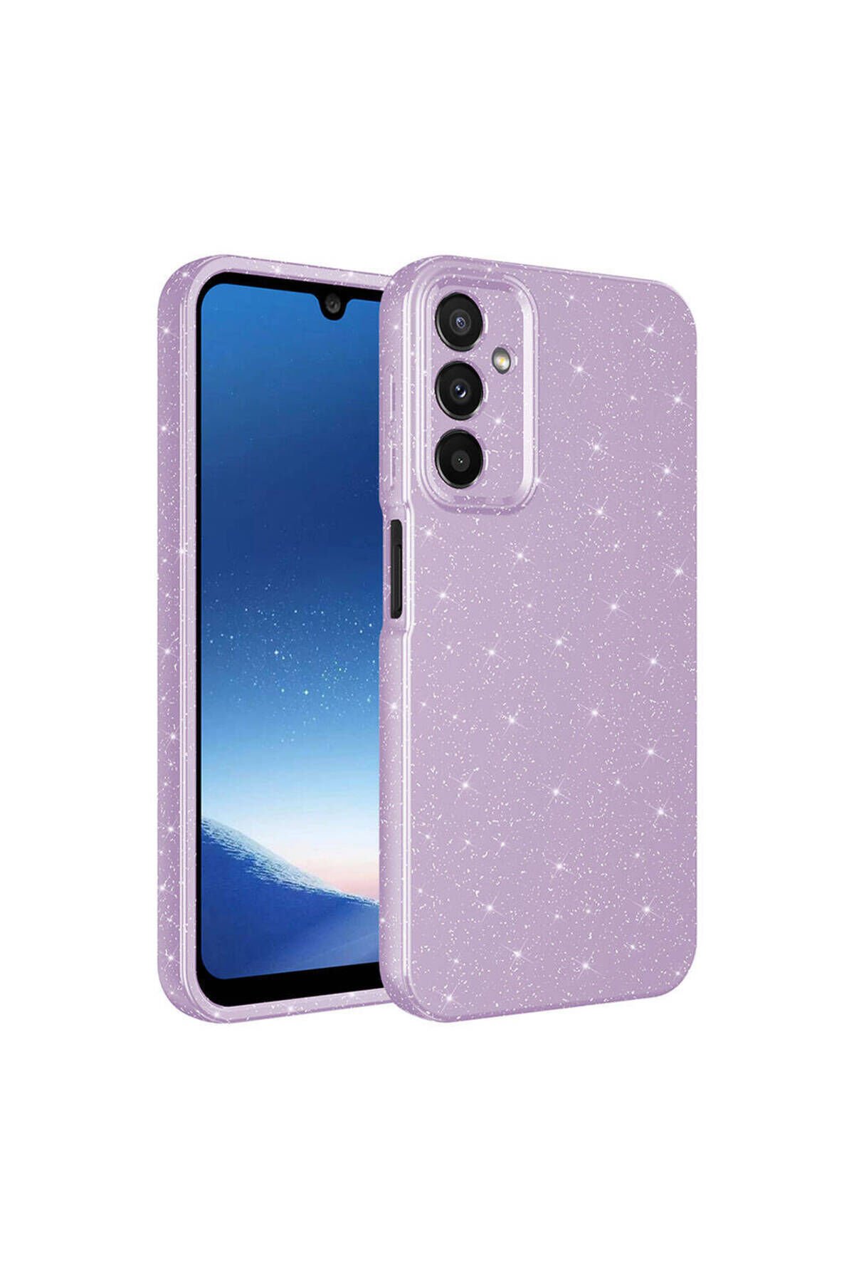 Galaxy A25 Kılıf Kamera Korumalı Simli Lüks BSAY Koton Kapak - Lila Lila