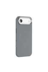 iPhone 17 Air Kılıf M-Safe Şarj Özellikli Metal Kamera Çerçeveli Zore Edi Silikon Kapak - Rose Gold Mor