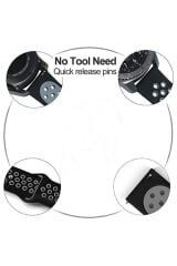 Galaxy Watch 46mm (22mm) KRD-02 Uyumlu BSAY Kordon-Siyah Siyah