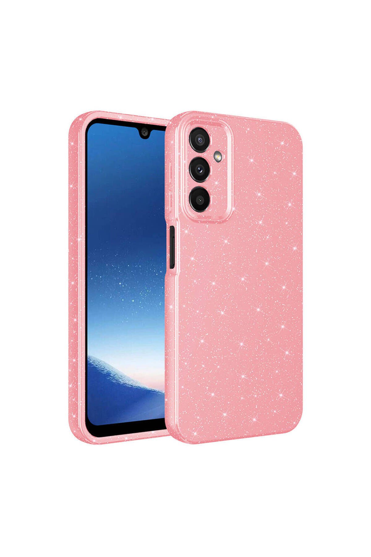 Galaxy A25 Kılıf Kamera Korumalı Simli Lüks BSAY Koton Kapak - Lila Pembe