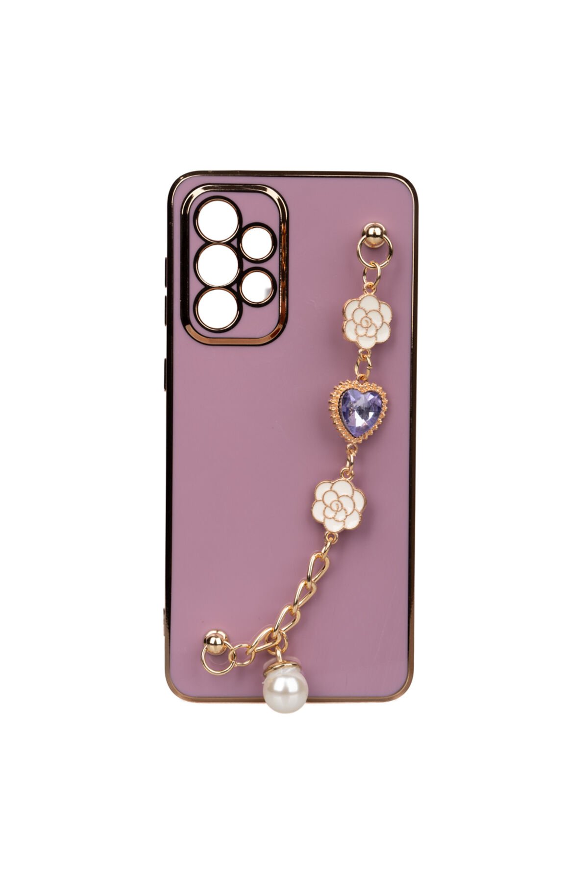 Galaxy A33 5G Kılıf El Tutamaçlı Kamera Korumalı BSAY Taka Silikon Kapak - Mor Mor