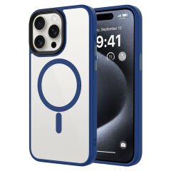 iPhone 14 Pro Max Kılıf Mat Arka Yüzey Wireless Şarj Özellikli Zore Flet M-safe Kılıf Siyah