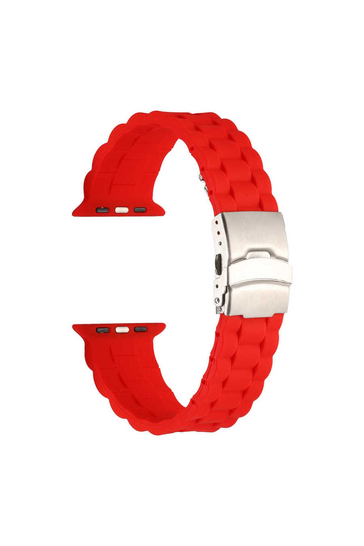 Watch Ultra 49mm Kordon KRD-72 Uyumlu Strap Kayış BSAY- Lacivert Kırmızı