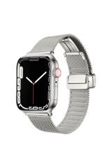 Watch 7 45mm Uyumlu KRD-85 Metal BSAY Kordon-Gümüş