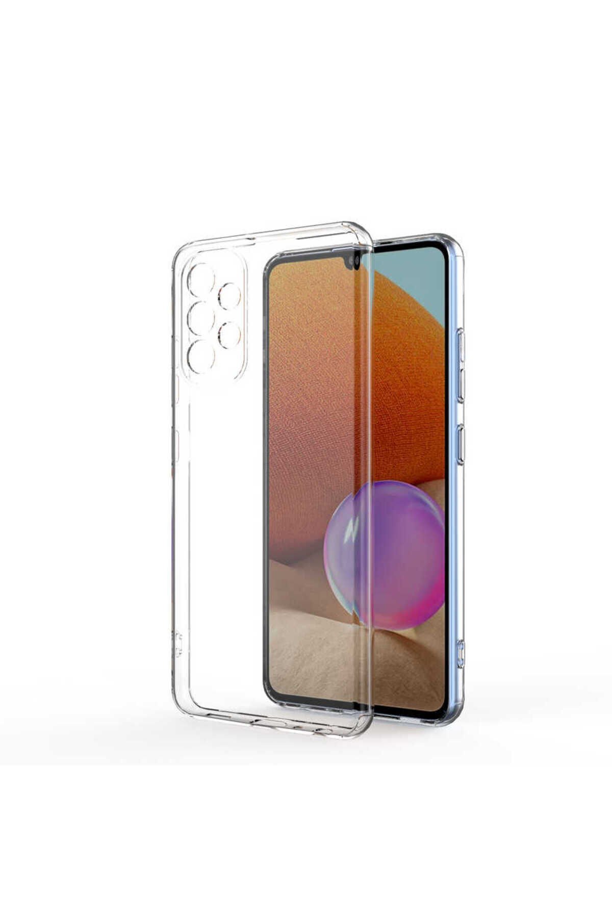 Galaxy A72 Kılıf BSAY Kamera Korumalı Süper Silikon Kapak - Renksiz Renksiz