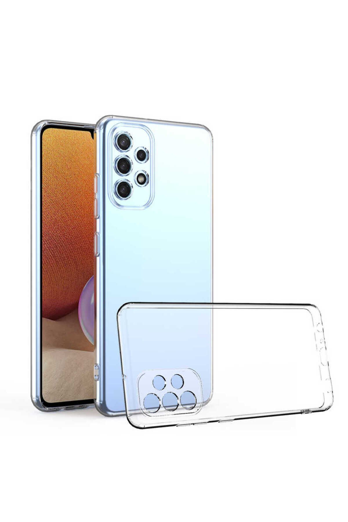 Galaxy A72 Kılıf BSAY Kamera Korumalı Süper Silikon Kapak - Renksiz Renksiz