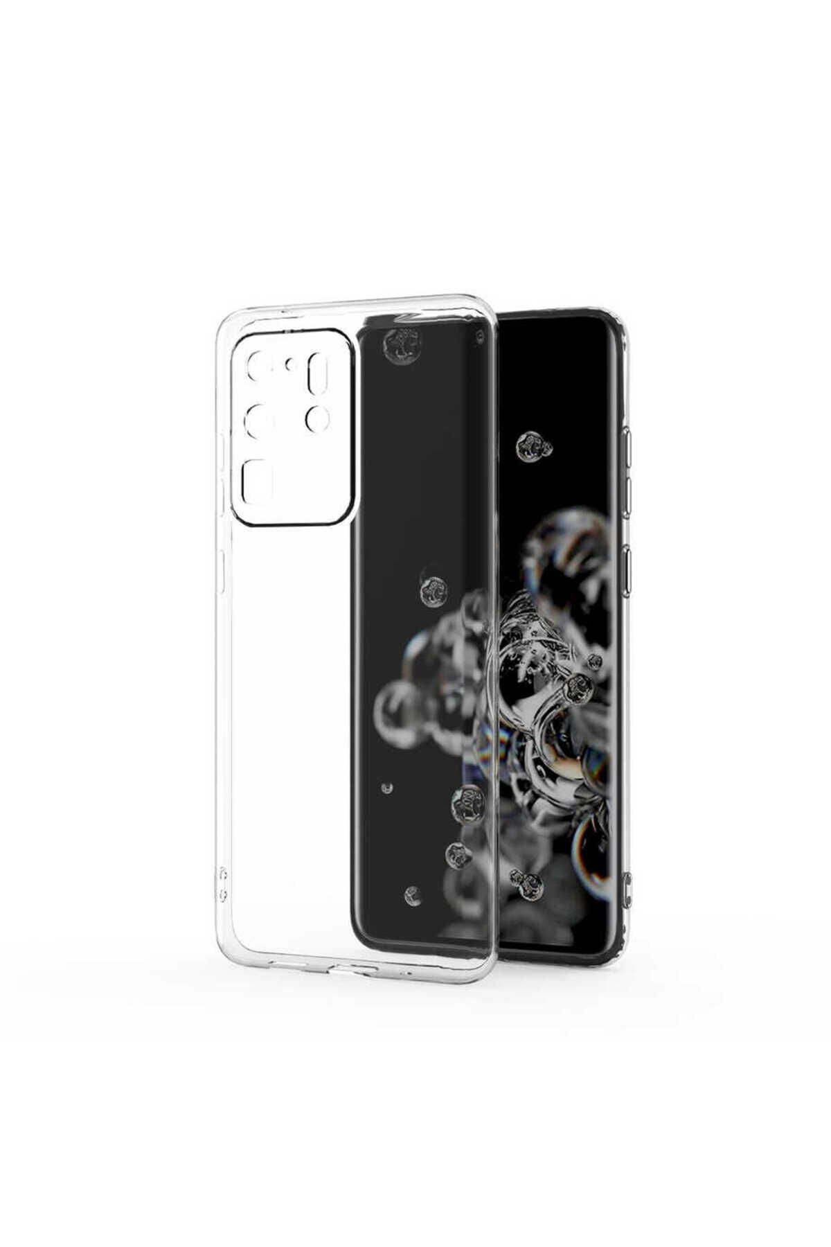 Galaxy S20 Ultra Kılıf BSAY Kamera Korumalı Süper Silikon Kapak - Renksiz Renksiz