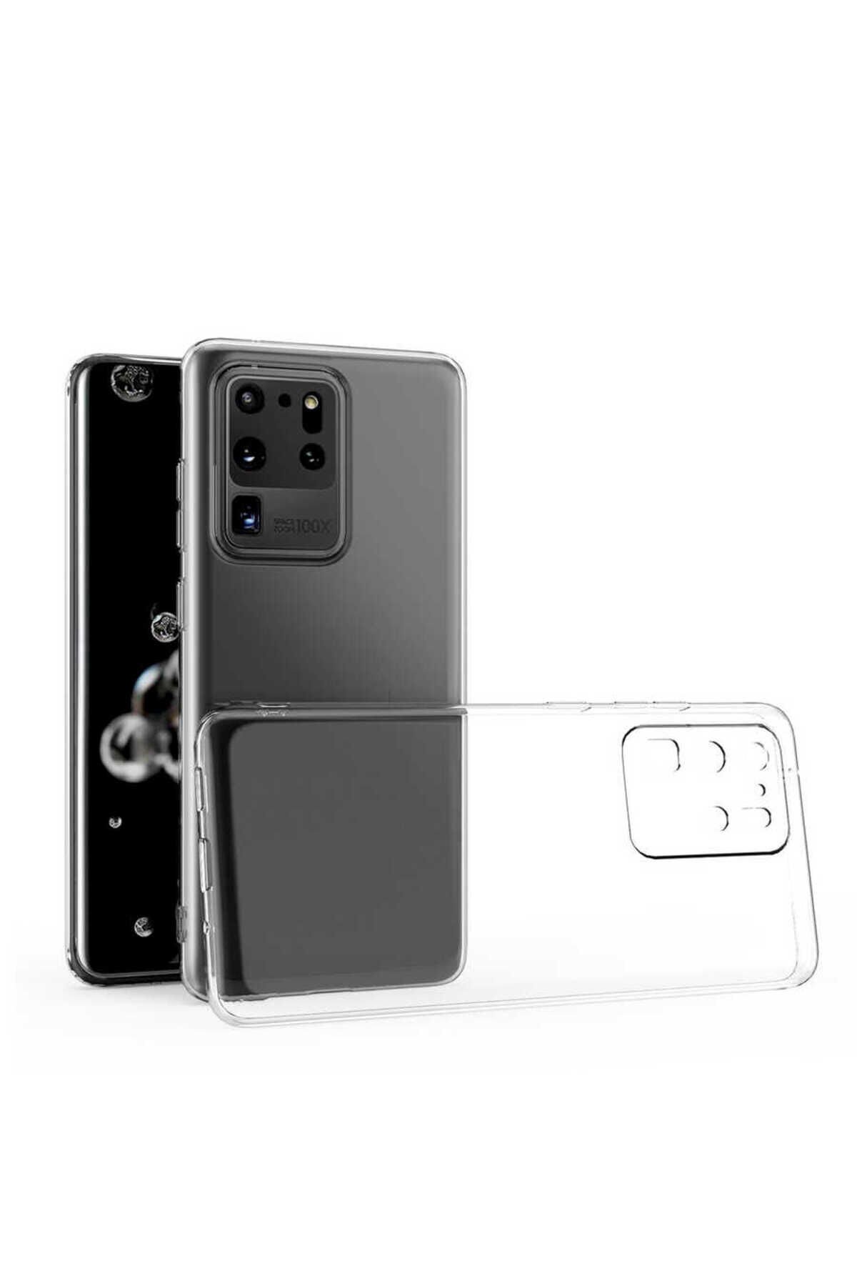 Galaxy S20 Ultra Kılıf BSAY Kamera Korumalı Süper Silikon Kapak - Renksiz Renksiz