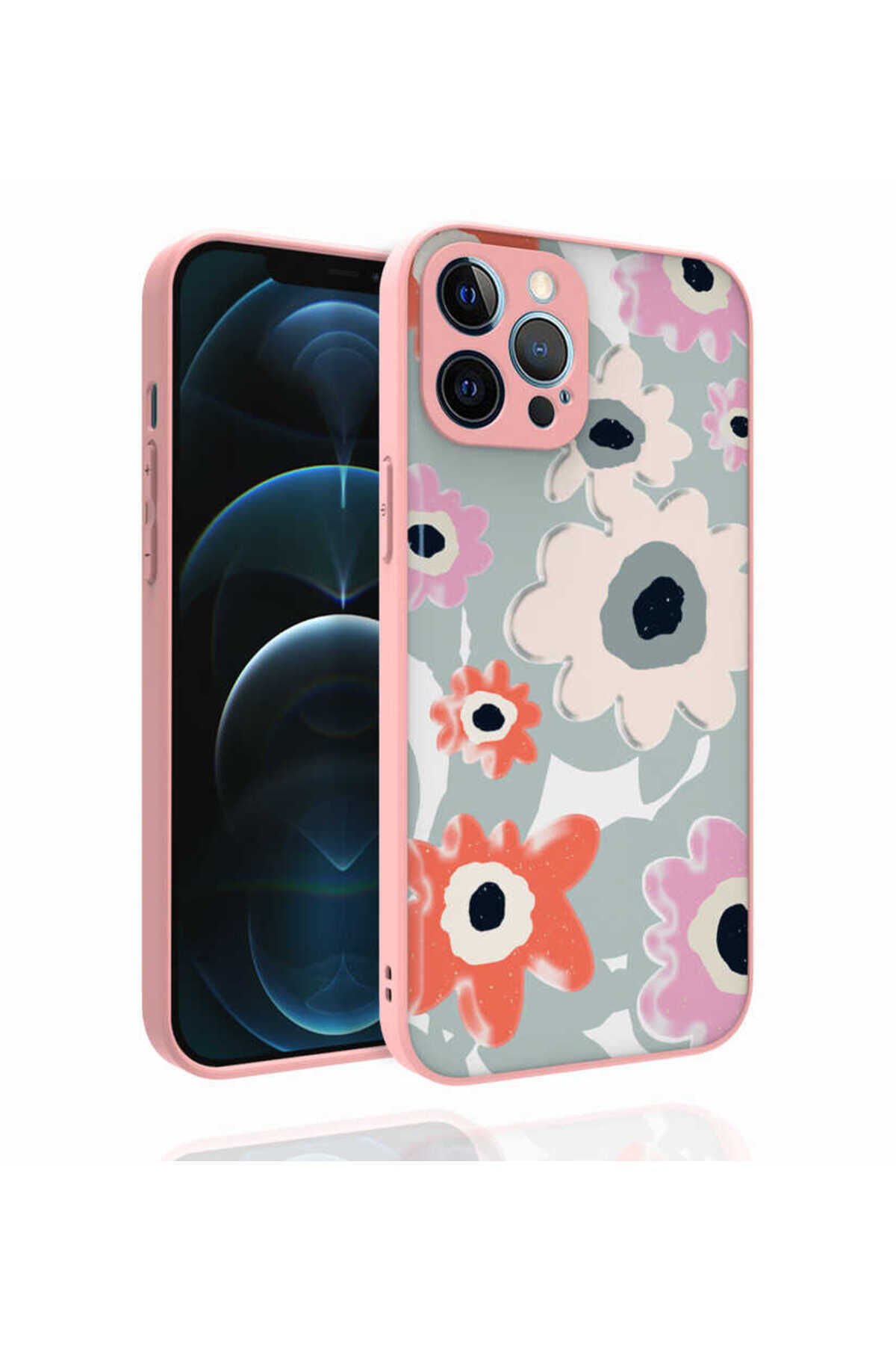 iPhone 12 Pro Max Uyumlu Desenli Kamera Korumalı Parlak EFR Nora Kılıf-NO5